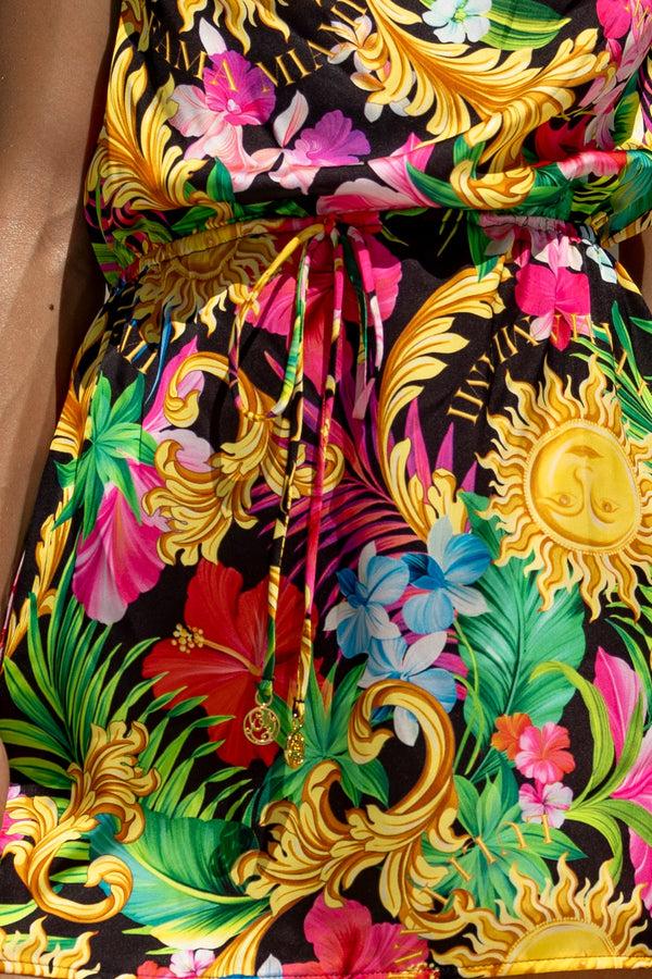 Luli Fama LOVE BY THE SUN - Cowl Neck Short Dress • Multicolor – Luli Fama