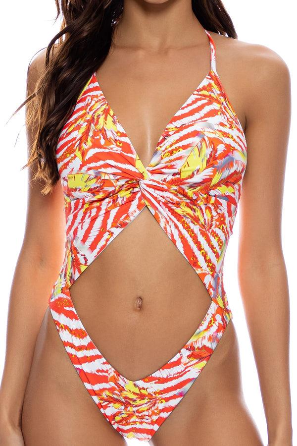 Luli Fama LOVE ME WILD - Front Twist Cut Out Monokini • Multicolor – Luli Fama