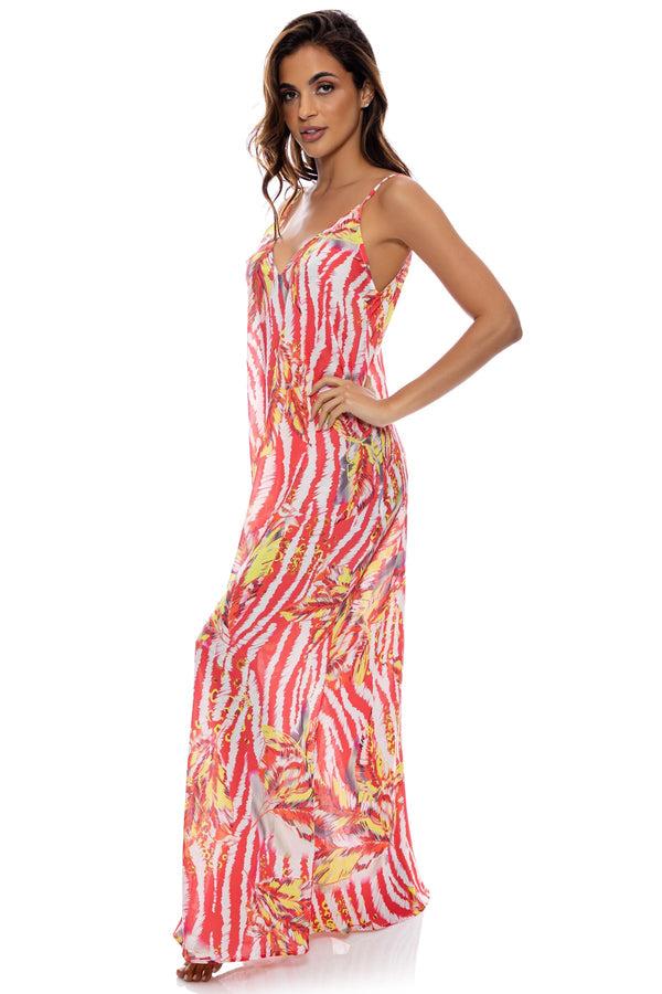 Luli Fama LOVE ME WILD - Spaghetti Strap Long Dress • Multicolor – Luli Fama