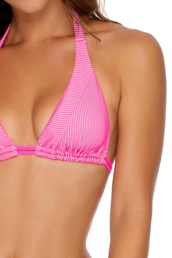 Luli Fama LULI BABE IN MIAMI - Triangle Halter Top & Full Bottom • Barbie Pink – Luli Fama