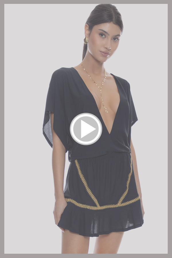 Luli Fama LULI CHIC - Playera Ruffle Dress • Black – Luli Fama