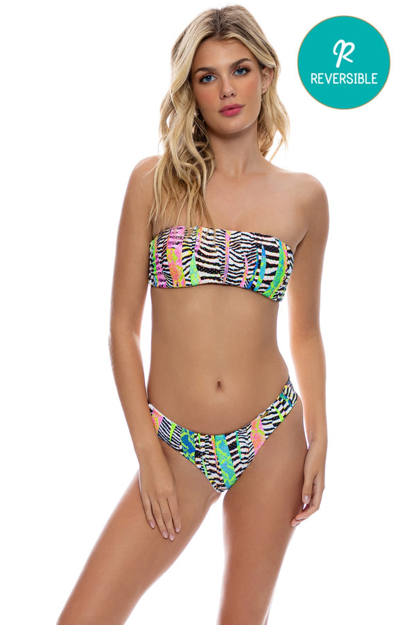 luli fama LULI DISCO - Free Form Bandeau & Seamless Wavy Ruched Back Bottom • Mu – Luli Fama