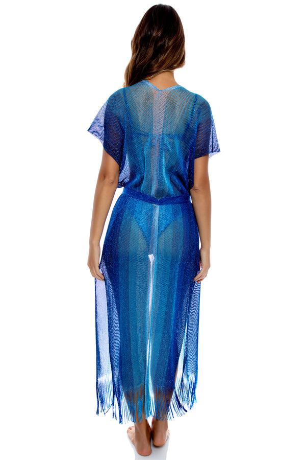 Luli Fama OCEAN QUEEN - Long Caftan • Blue – Luli Fama