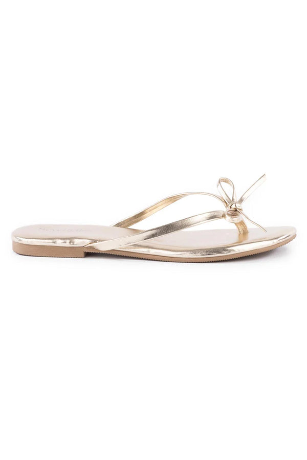 Luli Fama SHOES - Bow Detail Sandal • Gold – Luli Fama