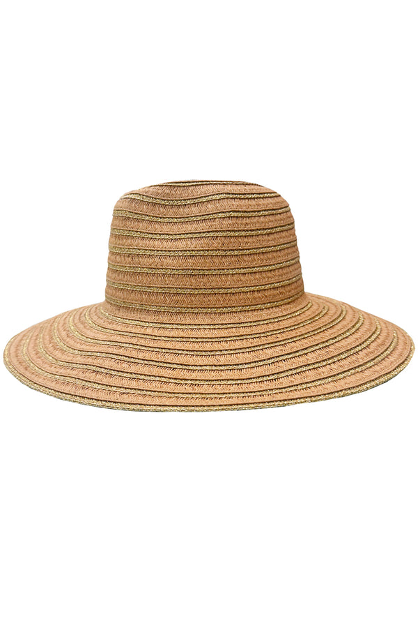 Luli Fama LULI HAT - Metallic Bell Brim Fedora • Natural|gold – Luli Fama