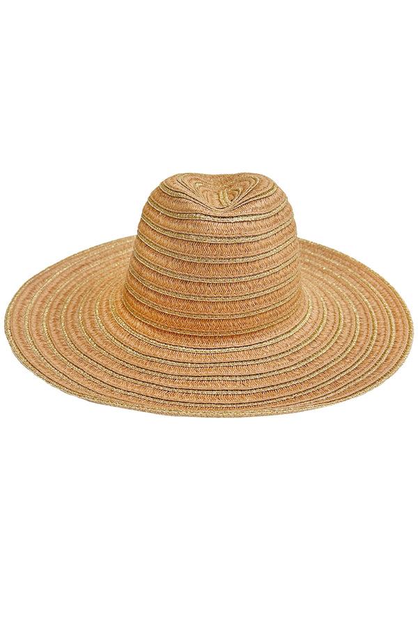 luli fama LULI HAT - Metallic Bell Brim Fedora • Natural|gold – Luli Fama