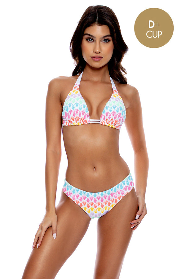 luli fama LULI POP - Triangle Halter Top & Seamless Full Ruched Back Bottom • Mu – Luli Fama