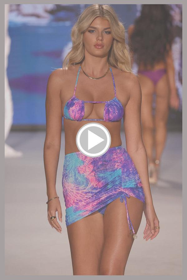 Luli Fama LULI REEF - Reversible Multiway Scrunched Cup Bandeau Top & Scrunch Up – Luli Fama