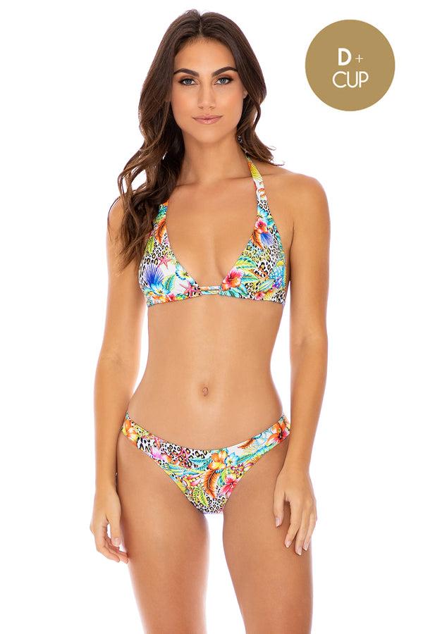 Luli Fama Luli's Jungle Halter Bikini Top & Full-Coverage Bottoms – Luli Fama