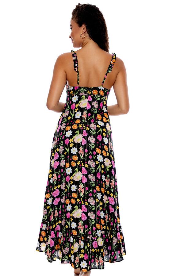 Luli Fama LULI'S SECRET GARDEN - Deep V High Low Dress • Multicolor – Luli Fama