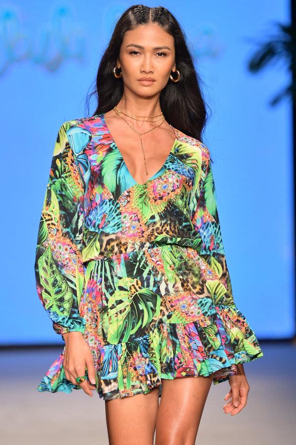 luli fama LULI'S SELVA - Short Dress • Multicolor Runway – Luli Fama