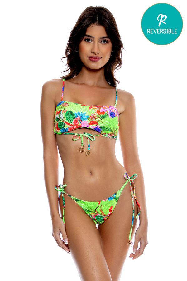 luli fama LULI TROPICS - Front Tie Cut Out Bandeau Top & Seamless Full Tie Side – Luli Fama