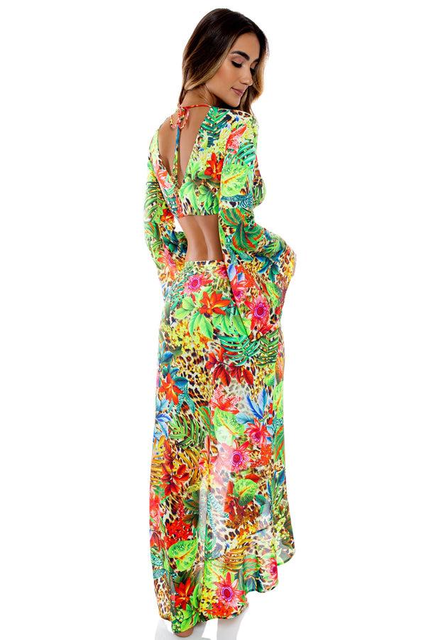 Luli Fama LUSH HORIZONS - Bell Sleeve Crop Top & Ruffled High-lo Slit Skirt • Mu – Luli Fama