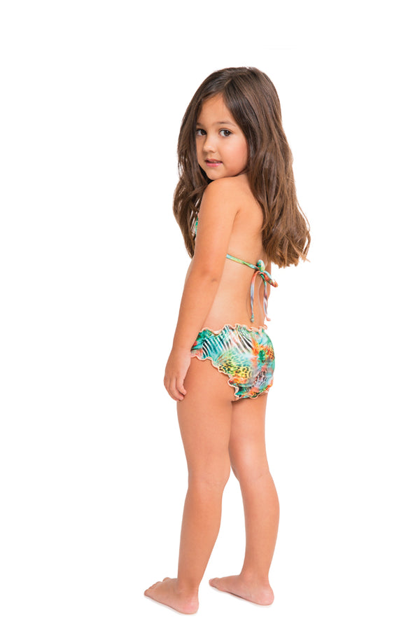 Luli Fama MIAMI NICE T - Wavey Triangle Top Ruched Back Bikini • Multicolor – Luli Fama