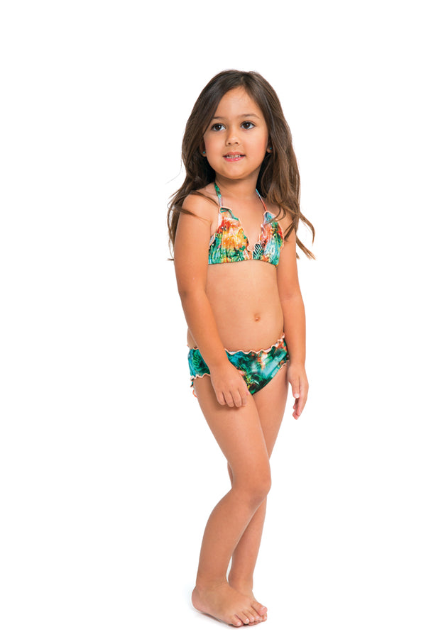 luli fama MIAMI NICE T - Wavey Triangle Top Ruched Back Bikini • Multicolor – Luli Fama