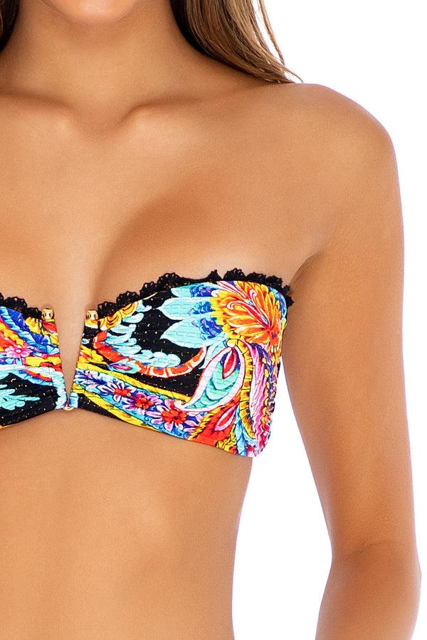 Luli Fama Moon Nights Bandeau Bikini Top & Wide Leg Beach Pants – Luli Fama