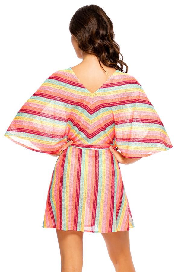 Luli Fama Muse Feels Short Kimono - Multicolor V-Neck Cover-Up – Luli Fama