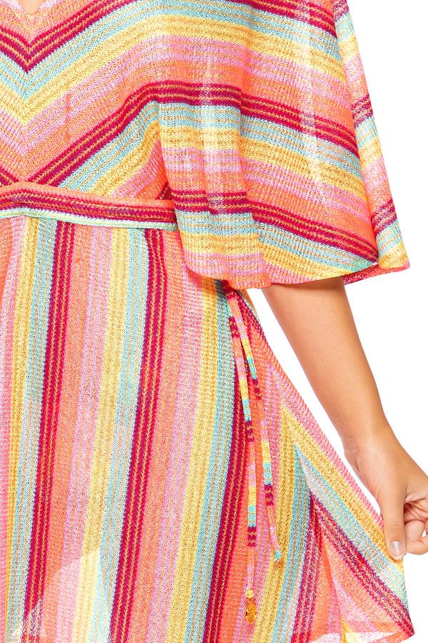 Luli Fama Muse Feels Short Kimono - Multicolor V-Neck Cover-Up – Luli Fama