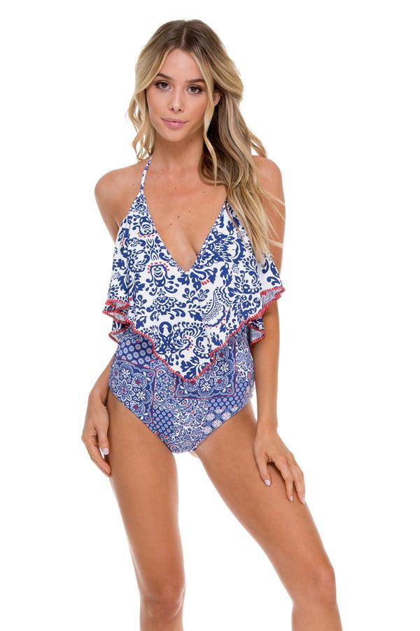 luli fama Naughty Girl Ruffle One-Piece Bodysuit - Multicolor – Luli Fama