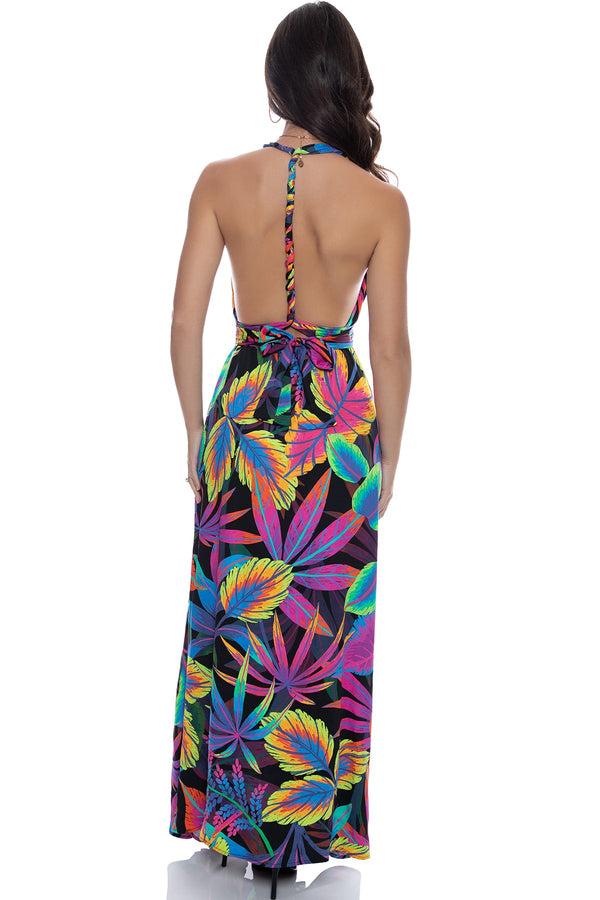 Luli Fama NEON NIGHTS - Convertible Maxi Dress • Multicolor – Luli Fama