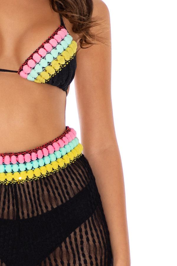 Luli Fama Night Lights - Triangle Top & Flare Bottom Pant - Black – Luli Fama