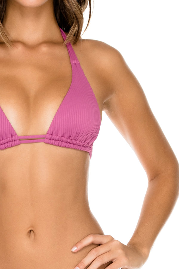 Luli Fama ORILLAS DEL MAR - Triangle Halter Top & Full Bottom • Frambuesa – Luli Fama