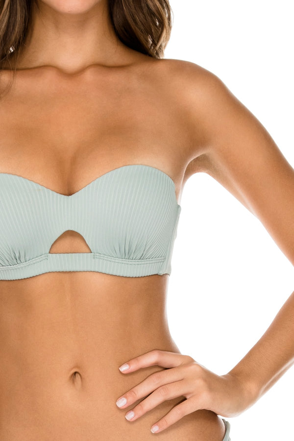 Luli Fama ORILLAS DEL MAR - Underwire Bandeau Top & Full Bottom • Jardines – Luli Fama