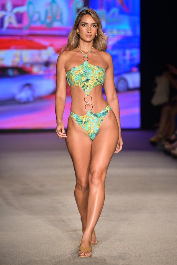 luli fama PALM ISLAND - Handkerchief Multi Ring Monokini • Multicolor Runway – Luli Fama