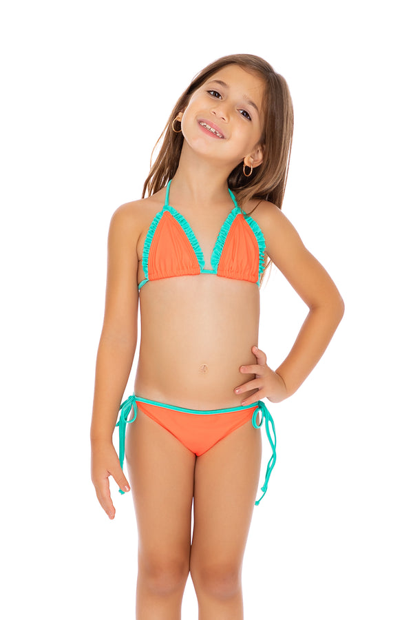 luli fama PARADISE - Crystallized Ruffle Triangle Tie Side Bikini • Hot Mess – Luli Fama