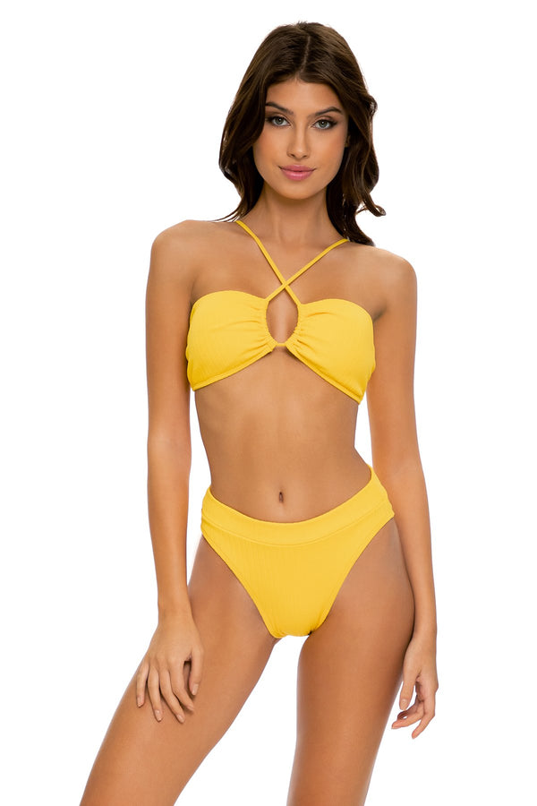 Luli Fama Playa Vibes: Bandeau Top & High Leg Banded Waist Bottom – Luli Fama