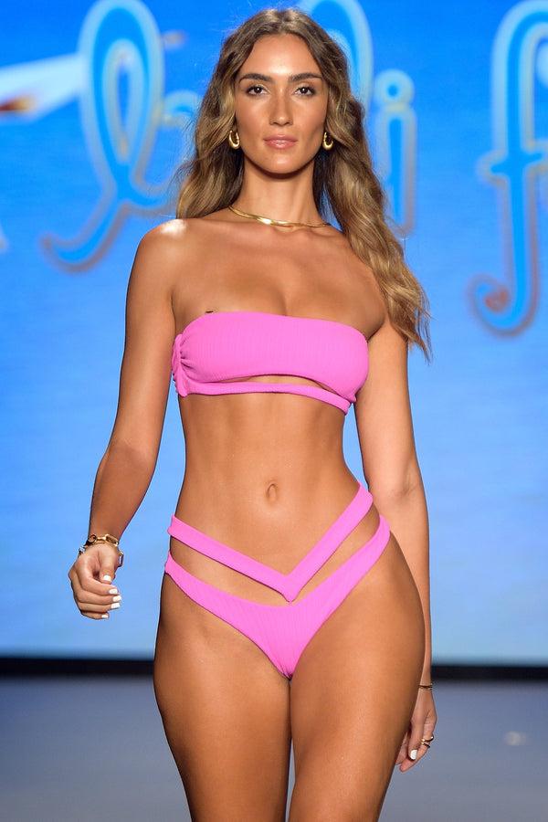 luli fama PLAYA VIBES - Open Front Bandeau & Strappy High Leg Brazilian Scrunch – Luli Fama