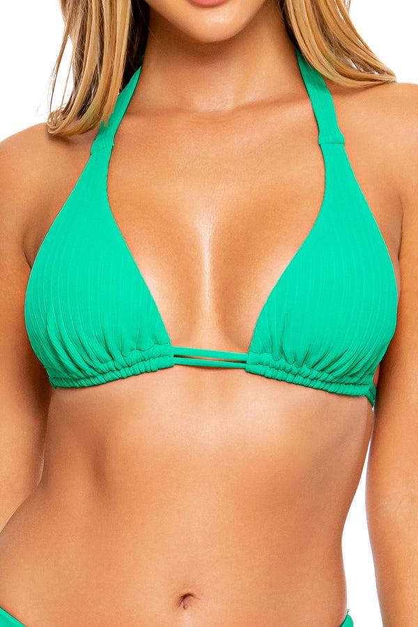 Luli Fama PLAYA VIBES - Triangle Halter Top & Seamless Full Ruched Back Bottom • – Luli Fama