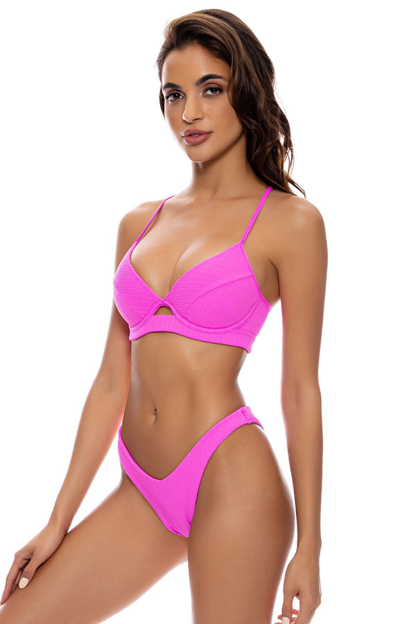 Luli Fama PLAYA VIBES - Underwire Top & High Leg Bottom • Blushin – Luli Fama