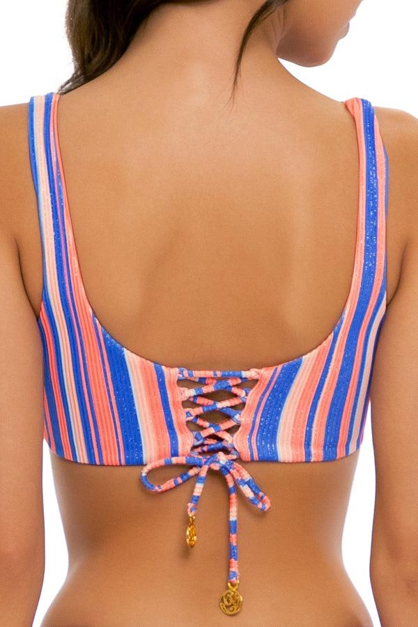 Luli Fama PLAYTIME - Tank Bralette & High Leg Banded Waist Bottom • Multi Royal – Luli Fama