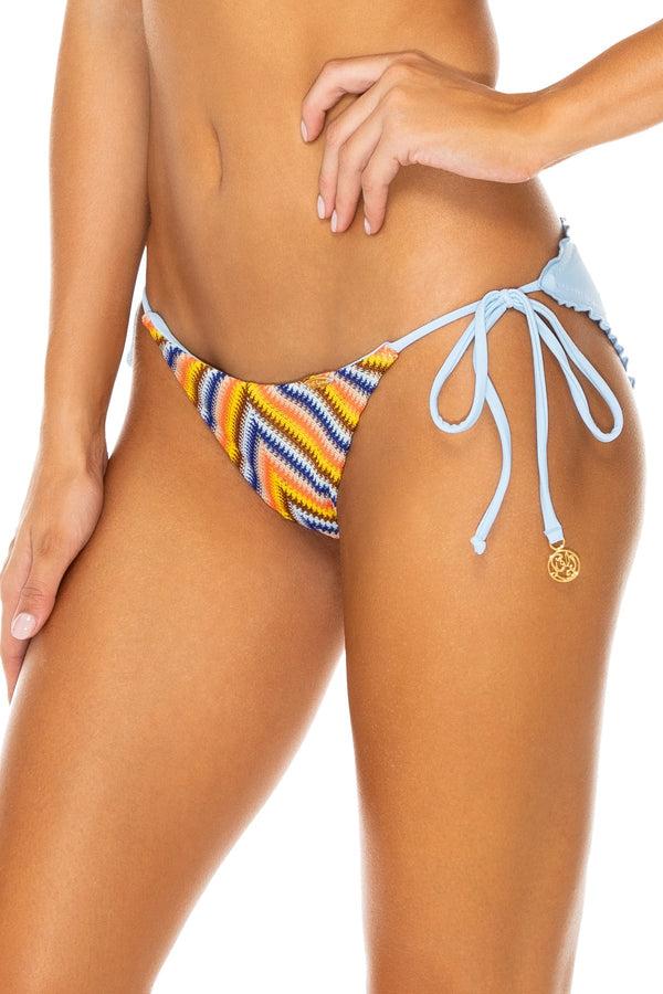 Luli Fama PLAZA ESPAÑA - Cross Back Bustier Top & Ruched Back Full Tie Side Bott – Luli Fama