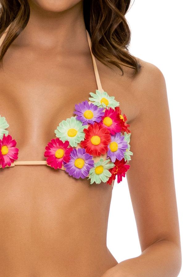 Luli Fama Pretty Things Tie-Side Ruched Bottom And Triangle Top – Luli Fama