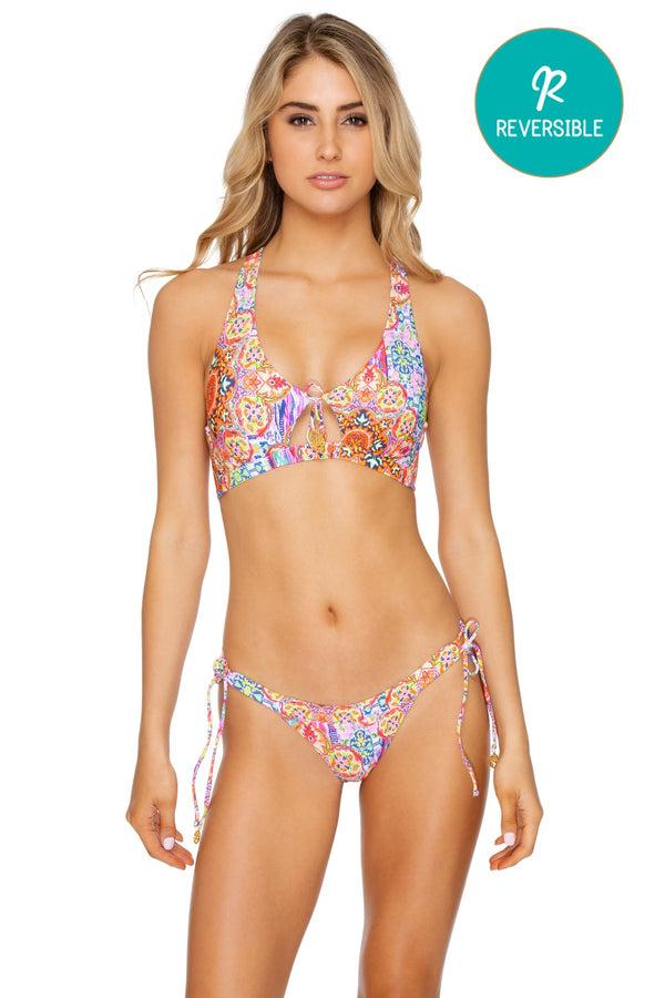 luli fama Rayando El Sol Bralette Top and Banded Bikini Bottom – Luli Fama