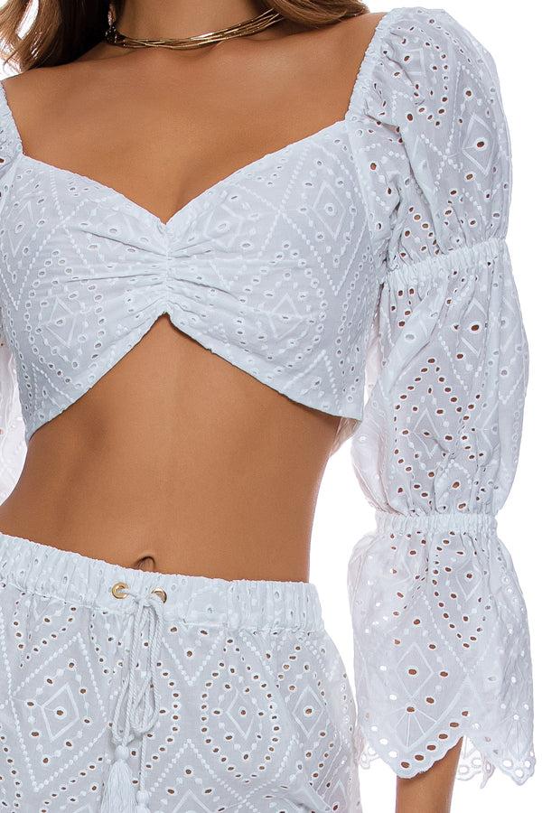 Luli Fama READY TO WEAR - Crop Top & Shorts • White Campaign – Luli Fama