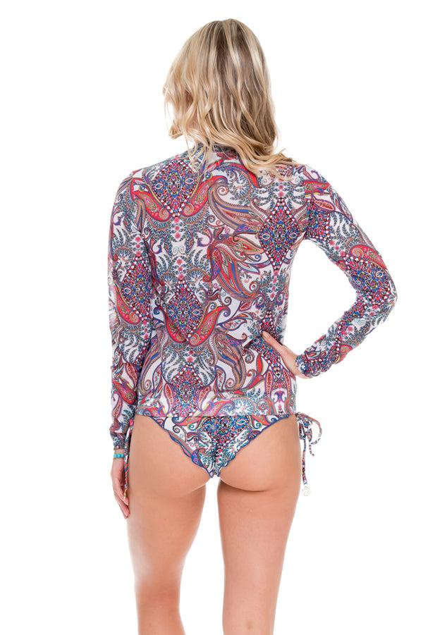 Luli Fama REBELDIA - Bomber Jacket & Wavey Ruched Back Brazilian Tie Side Bottom – Luli Fama