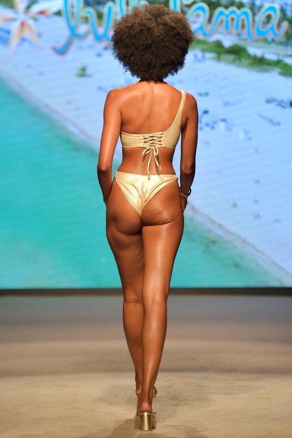 Luli Fama SAIL ON - One Shoulder Braided Laced Back Top & Braided Moderate Botto – Luli Fama