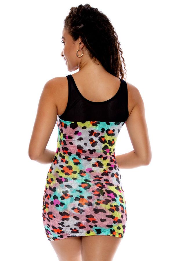 Luli Fama SALTY SKIN - Mesh Sweetheart Bodycon Dress • Multicolor – Luli Fama