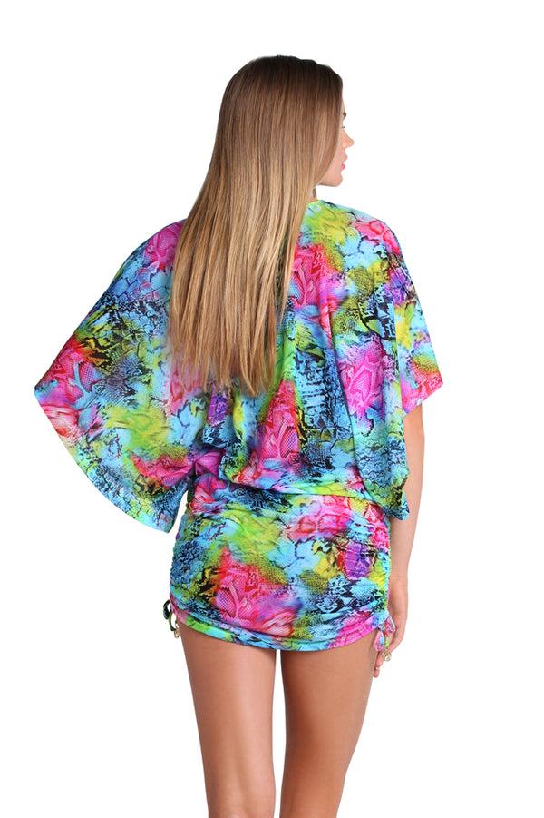 Luli Fama SEA SALT ANGEL - Cabana V Neck Dress • Multicolor – Luli Fama