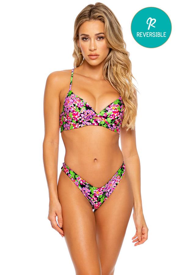 luli fama Sexy Señorita Bikini - Floral Underwire Top & High-Leg Bottom – Luli Fama