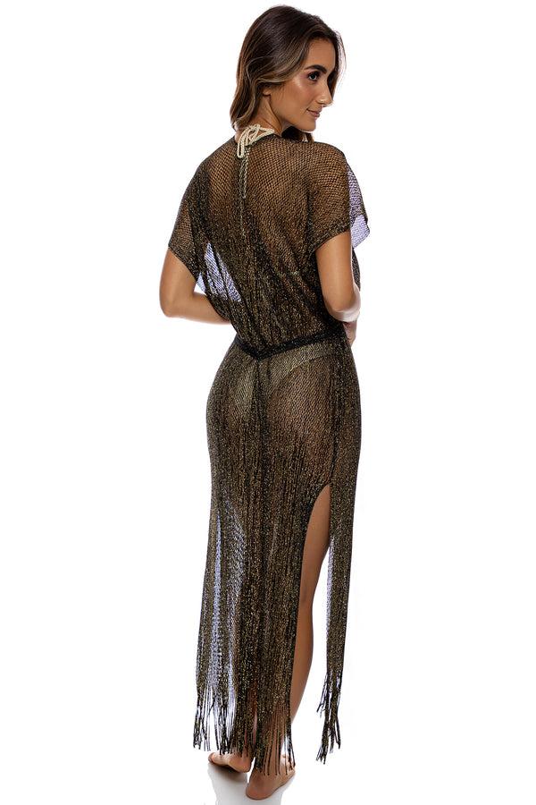 Luli Fama SIREN DREAM - Long Caftan • Black Gold – Luli Fama
