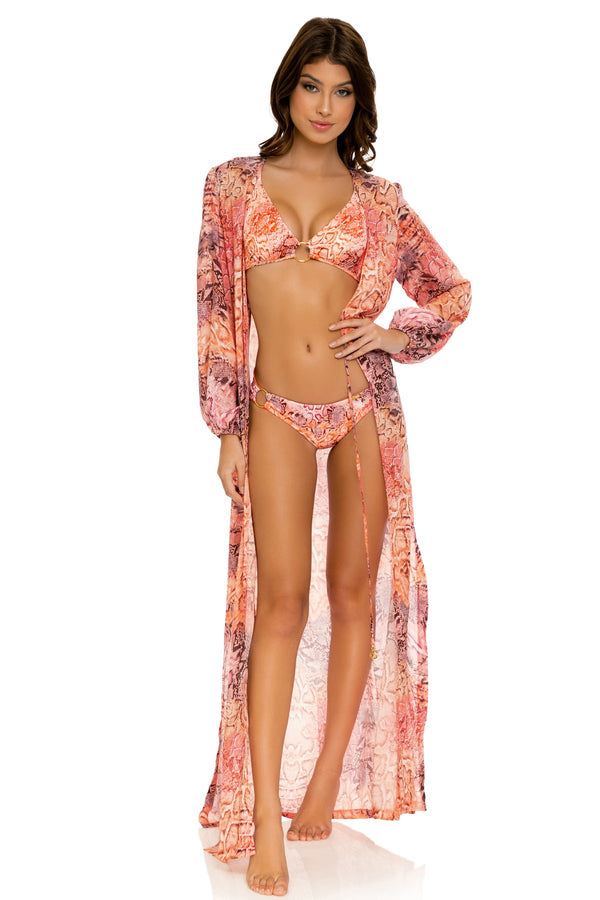Luli Fama Skins Long Tunic Swim Cover-Up - Coral Snake – Luli Fama
