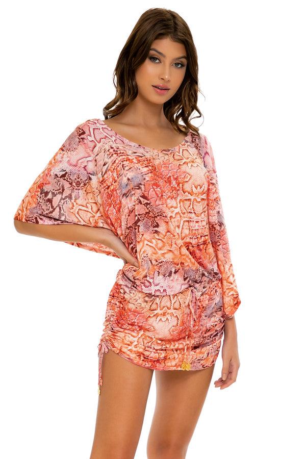Luli Fama Skins South Beach Dress - Coral Snake - Luli Fama