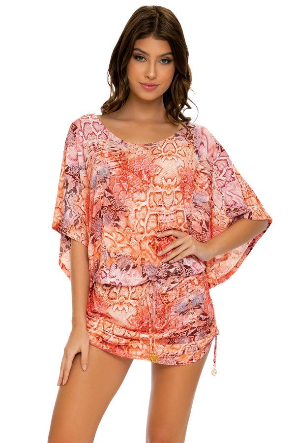 luli fama Skins South Beach Dress - Coral Snake - Luli Fama