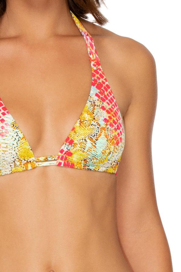 Luli Fama SMOKE SHOW - Triangle Halter Top & Full Bottom • Multicolor – Luli Fama