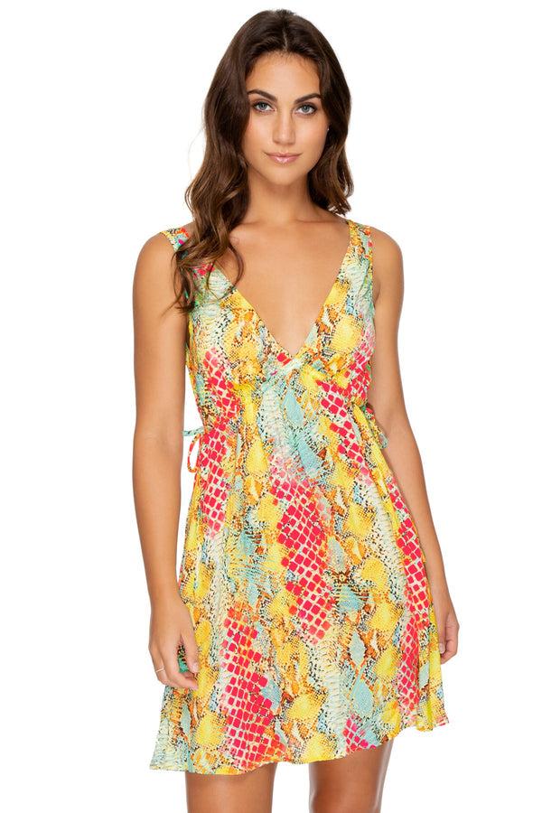 luli fama Smoke Show V-Neck Sleeveless Mini Dress - Multicolor – Luli Fama