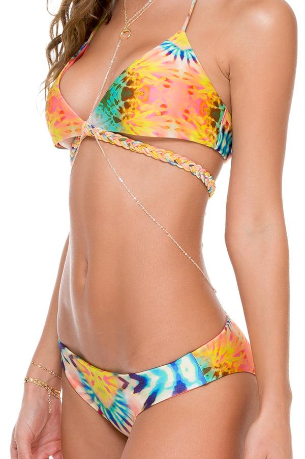 Luli Fama SOL MULTICOLOR - Cross Over Halter Top & Full Bottom • Multicolor – Luli Fama